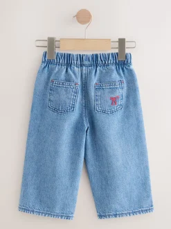 Next Jean bleu moyen - Jeans brodés à nœud (3mois-7ans) Clearance