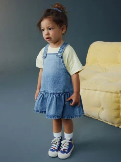 Next Jean bleu moyen - Robe Peplum Pinafore (3mois-8ans) Best