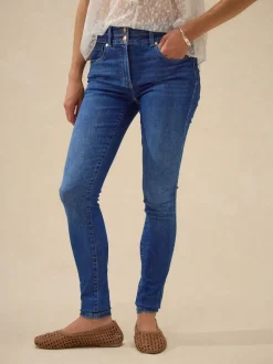 Next Jean délavé bleu moyen - Jean skinny coupe slim à effet rehausseur