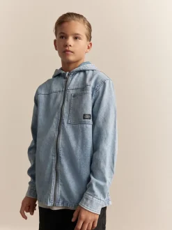 Next Jean délavé clair - Surchemise zippée 100% Coton à Sweats à capuche (3-16ans) Clearance