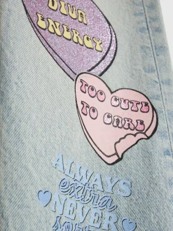 River Island Jean droit Loveheart Graffiti