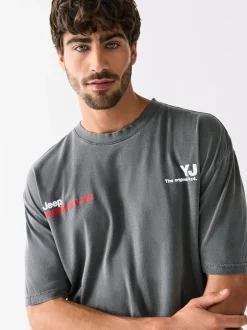 Next - T-shirt imprimé graphique de Noël Jeep grise Online