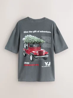 Next - T-shirt imprimé graphique de Noël Jeep grise Online