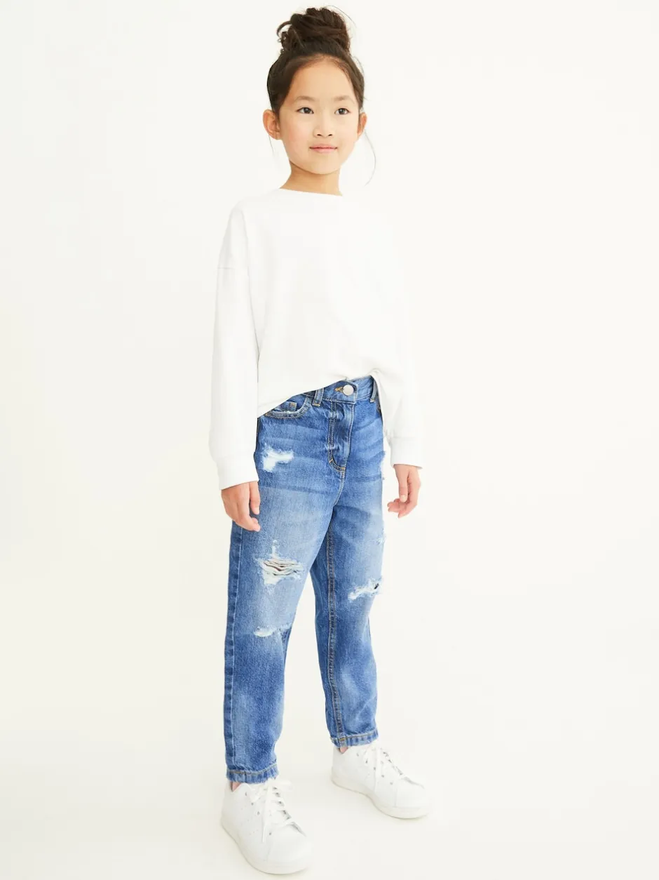 Next Jena bleu - Jean mom 100 % coton (3-16ans) Clearance