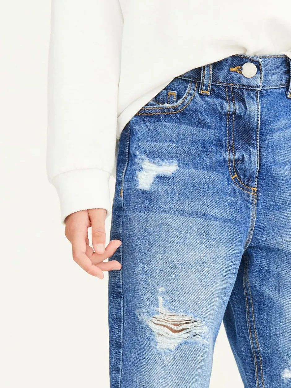 Next Jena bleu - Jean mom 100 % coton (3-16ans) Clearance