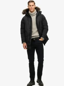 Superdry Jet Black - Everest Faux Fur Parka Veste Sale