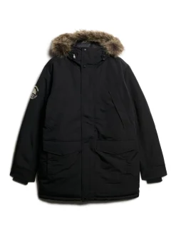 Superdry Jet Black - Everest Faux Fur Parka Veste Sale