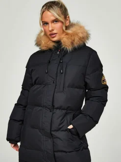 Zavetti Canada Jet Black - Womens Goshawa Puffer Parka Veste Best