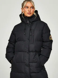 Zavetti Canada Jet Black - Womens Goshawa Puffer Parka Veste Best