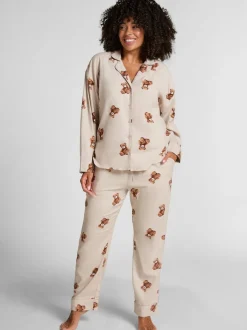 Hunkemoller Jogging gris en flanelle ours droit Online