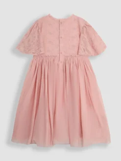 Jojo Maman Bébé Dentelle brodée Manches festonnées Fleur Imprimé Filles Robe Online