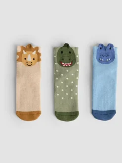 Jojo Maman Bébé 3-Lot dinosaures extra épais Chaussettes New