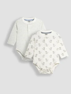 Jojo Maman Bébé Vache des Highlands imprimée et corps rayés 2 Lot Sale