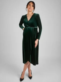 Jojo Maman Bébé Velvet Col en V Robe cache-cœur de maternité et d’allaitement Hot