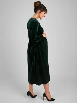 Jojo Maman Bébé Velvet Col en V Robe cache-cœur de maternité et d’allaitement Hot