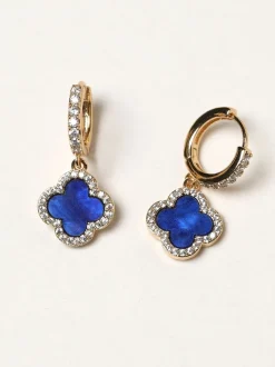Jon Richard Boucles d’oreilles Huggie Clover Lapis