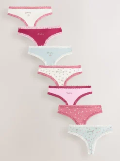 Next Jours de la semaine - Culotte en coton et dentelle 7 Pack String Outlet