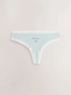 Next Jours de la semaine - Culotte en coton et dentelle 7 Pack String Outlet