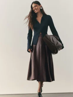 Nothing Ordinary Jupe Kilt mi-longue Nodinary en similicuir New