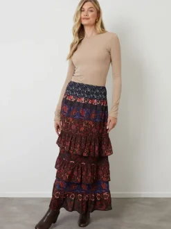 Another Sunday Jupe longue Fleuri  à volants Maxi Clearance