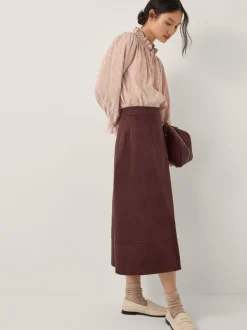 Monsoon Jupe mi-longue Rowan en suédine Outlet