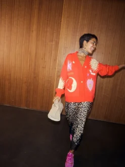 Never Fully Dressed Jupe mi-longue en dentelle imprimé léopard Maeva