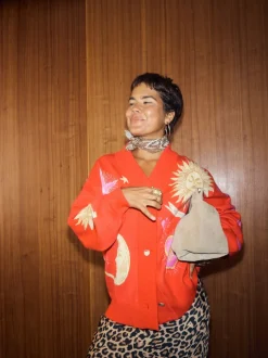 Never Fully Dressed Jupe mi-longue en dentelle imprimé léopard Maeva