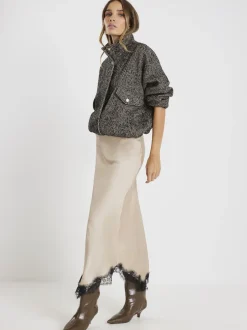 River Island Jupe en satin avec dentelle Sale