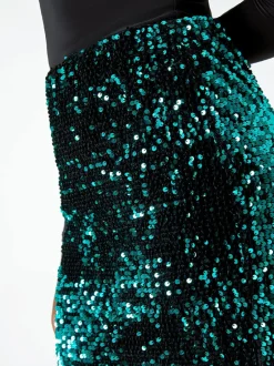 Roman Jupe extensible en velours avec ornements de sequins Discount