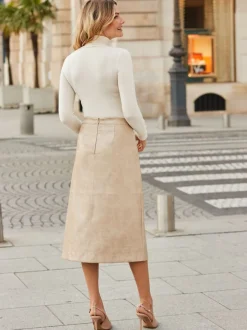 Sosandar Jupe en similicuir imprimé croco Best