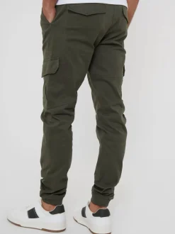 Threadbare kaki - Pantalon cargo style jogger en coton stretch