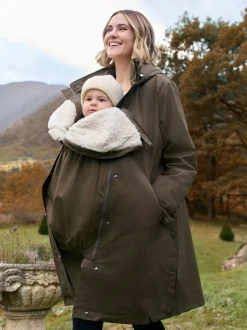 Seraphine kaki - Parka de maternité et de bébé 3 en 1 avec doublure en imitation peau de mouton Online