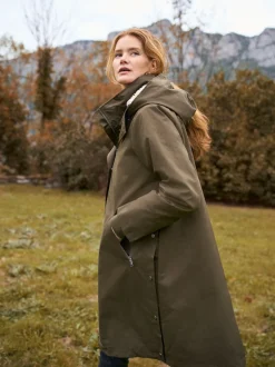 Seraphine kaki - Parka de maternité et de bébé 3 en 1 avec doublure en imitation peau de mouton Online