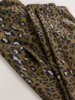 Next Kaki imprimé animal - Legging d’extérieur doublé en polaire à poignée chaude Outlet