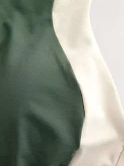 Next Kaki/crème - Maillot de bain dos nu à col montant pour le contrôle du ventre Hot