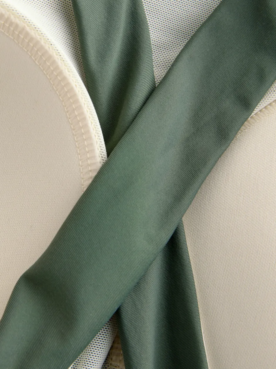 Next Kaki/crème - Maillot de bain dos nu à col montant pour le contrôle du ventre Hot