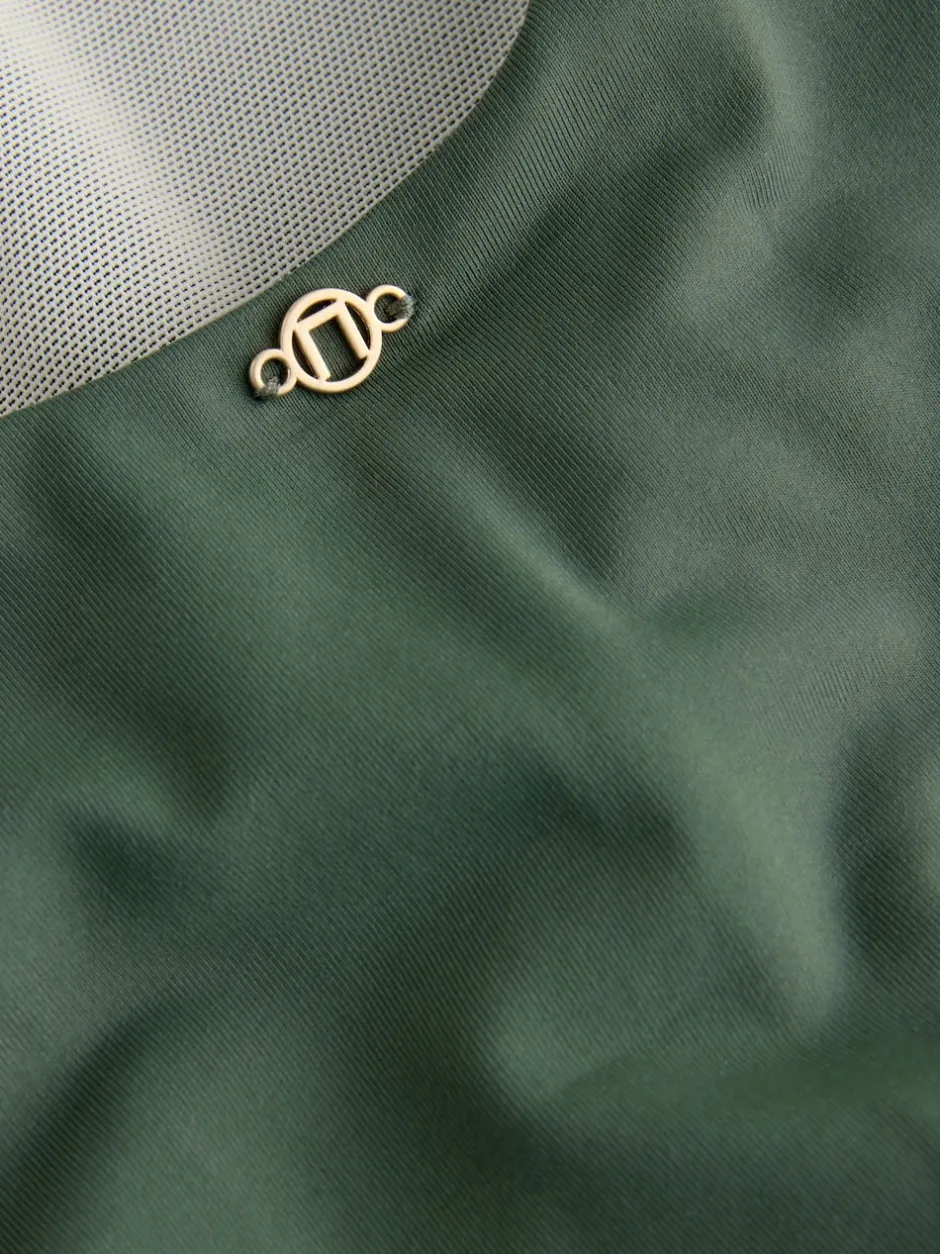 Next Kaki/crème - Maillot de bain dos nu à col montant pour le contrôle du ventre Hot