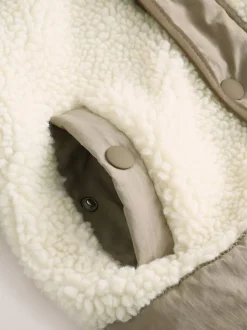 Next Kaki/crème - Veste Color-block en peau de mouton (3mois à7ans) Online