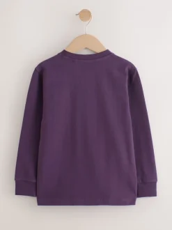 Next Kaki/Fauve/Violet/Marine - Lot de 4 T-shirts à manches longues et confortables (3-16ans) New