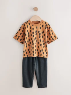 Next Kaki/vert - Manches courtes T-shirt & Survêtement Set 3 Pack (3mths-7yrs) Discount