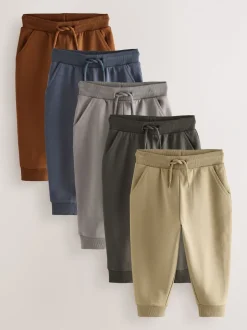 Next Khaki/Gris/Bleu - Lot de 5 joggings (3mois-7ans) Clearance