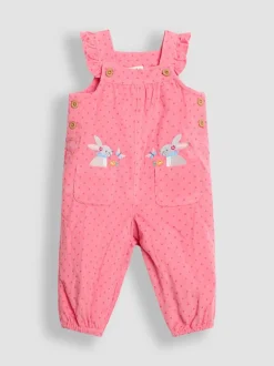 Jojo Maman Bébé Lapin rose - Ensemble salopette et haut en velours côtelé appliqué Discount