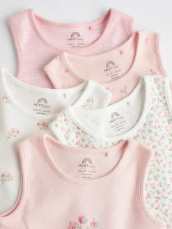 Next Lapin rose - Paquet de bodys pour bébé avec gilet 5 Clearance