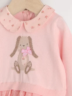 Next Lapin rose - Robe Twofer en maille bébé (0mois-2ans) Hot