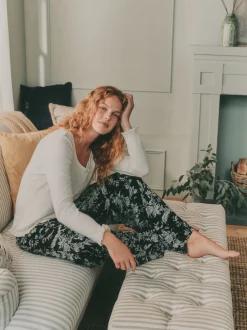 Laura Ashley Pyjama pointelle à manches longues Discount