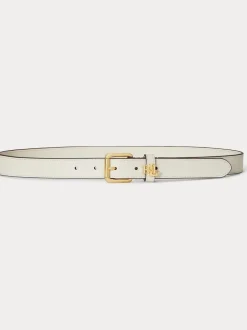 Lauren Ralph Lauren Ceinture skinny en Cuir avec Logo Keeper