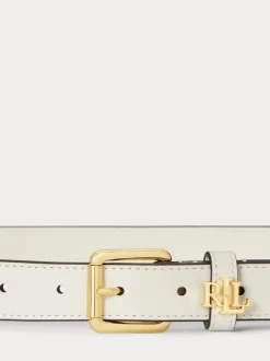 Lauren Ralph Lauren Ceinture skinny en Cuir avec Logo Keeper