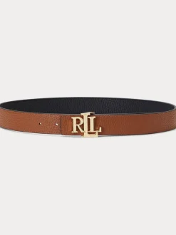 Lauren Ralph Lauren 2.5cm Ceinture réversible en cuir galet à logo Clearance