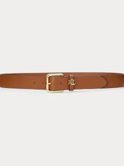 Lauren Ralph Lauren Lauren Tan - 3.2cm Ceinture en cuir à logo Hot