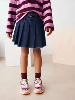 Next Lave-vaisselle foncé - Jupe plissée en jean (3-16ans) Discount
